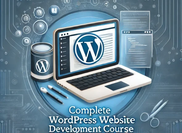 DALL·E 2025-03-05 17.20.25 - A professional and eye-catching thumbnail for a course titled 'Complete WordPress Website Development Course'. The thumbnail should include an elegant